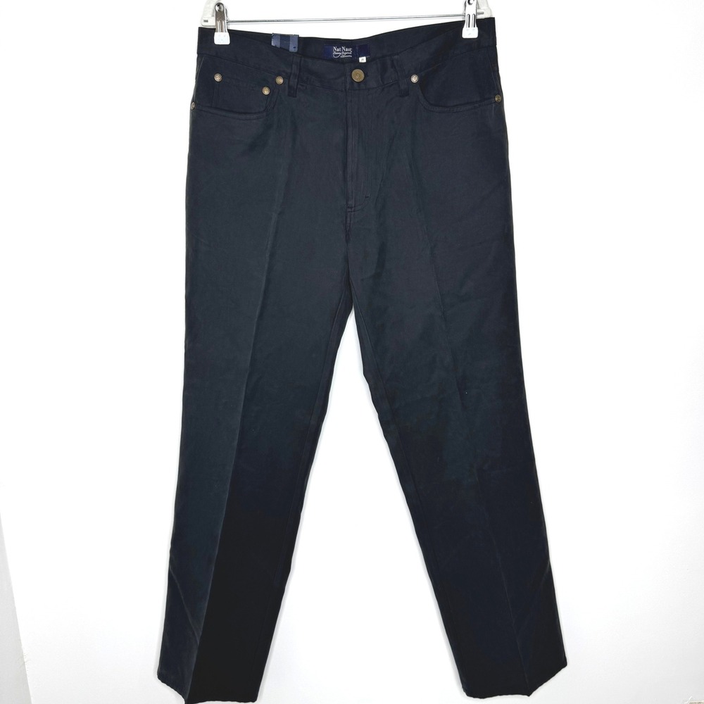 New‎ Nat Nast Silk/Cotton Pants Black Size 35 Mens
